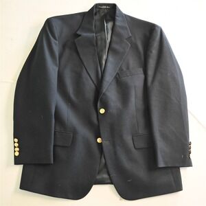 Wimbledon 40S Navy Blue‎ Hopsack Gold Button Mens Blazer Sport Coat Jacket